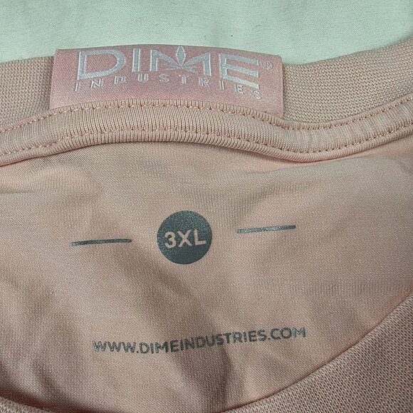 Dime Industries Womens 3XL Pink Crewneck T-Shirt Logo Graphic Lightweight Casual - Picture 5 of 11